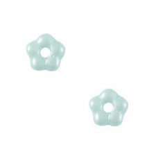 Czech glass beads flower 5mm - Alabaster Light blue 02010-29313